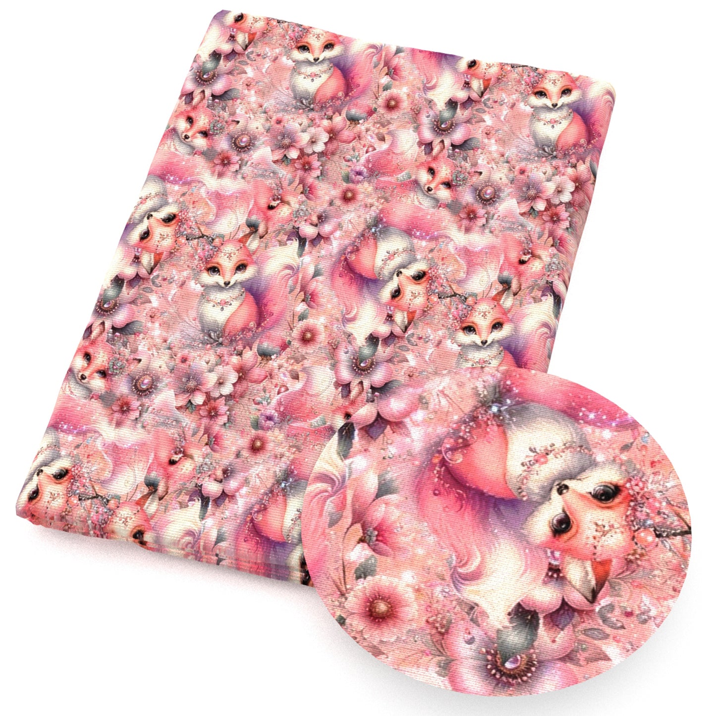 fox pink series flowerfloral fabric