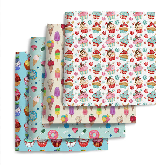 4Pc/set 7.87x7.87inch(20x20cm) cup series Precut Quilting Fabric Fat Quarter Fabric Bundle