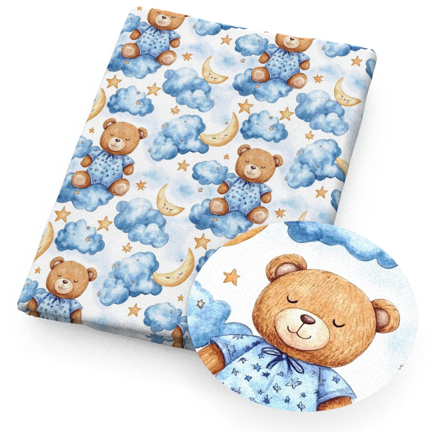 star starfish moon cloud fabric