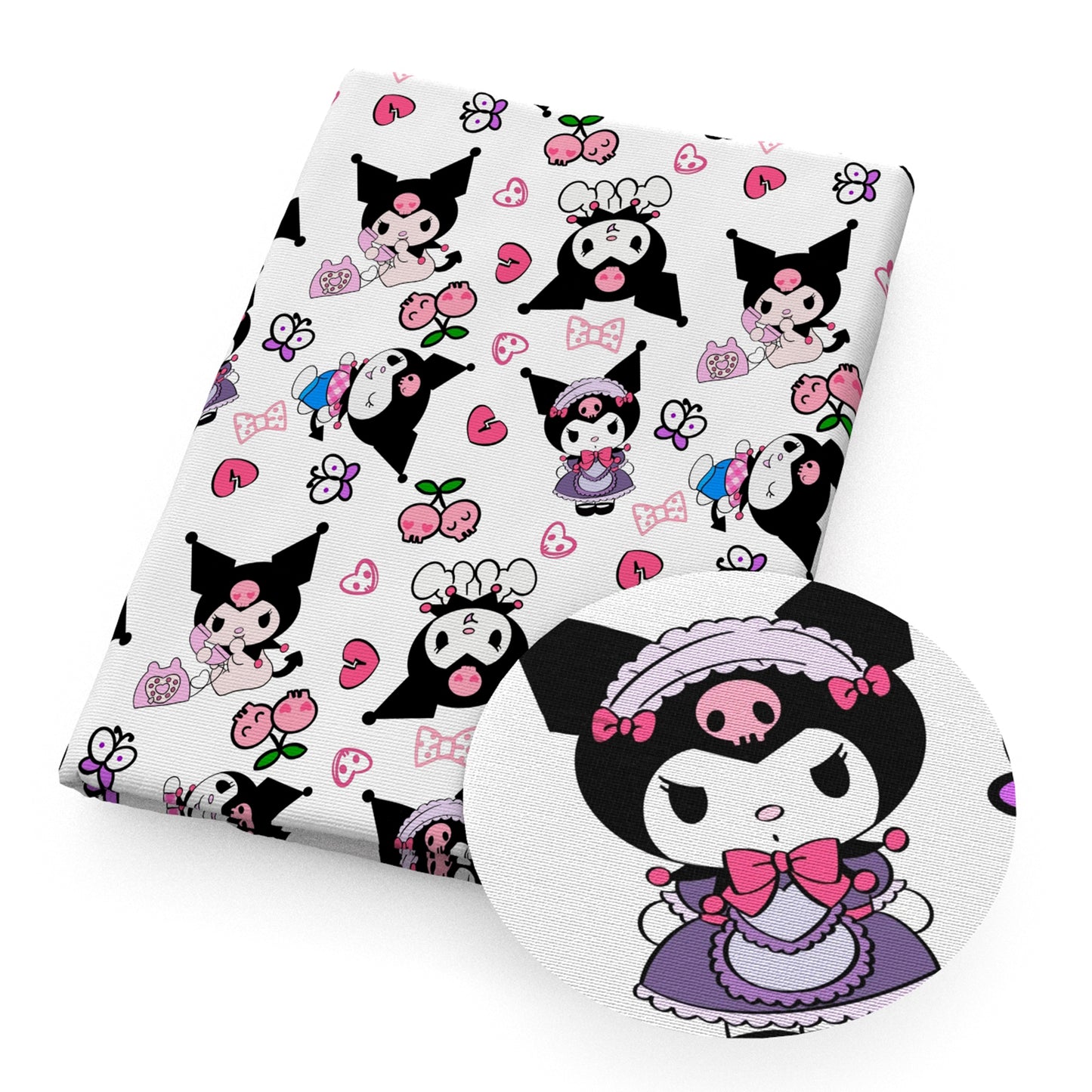 cherry heart love bowknotbows fabric