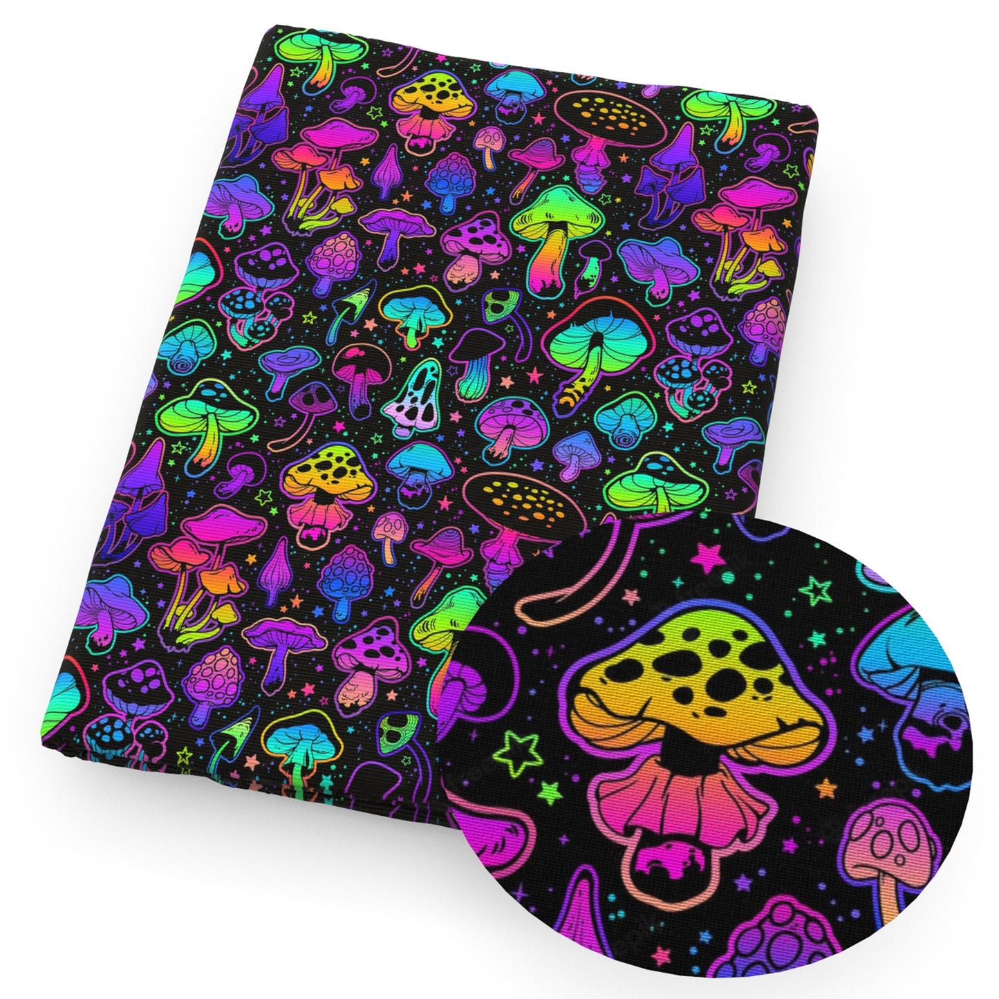 mushroom star starfish glossy fabric