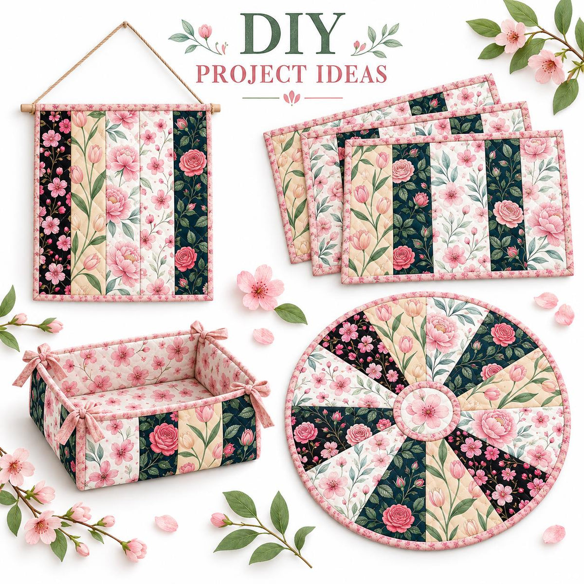 10pcs Vintage Floral Pattern Jelly Roll Fabric Strips 2.5X19.7inch Pre-Cut 100% Polyester For Patchwork Quilts, Table Runners, Placemats, Tote Bags, Storage Pouches, Makeup Bags, Coasters, Quilt Blocks & Binding