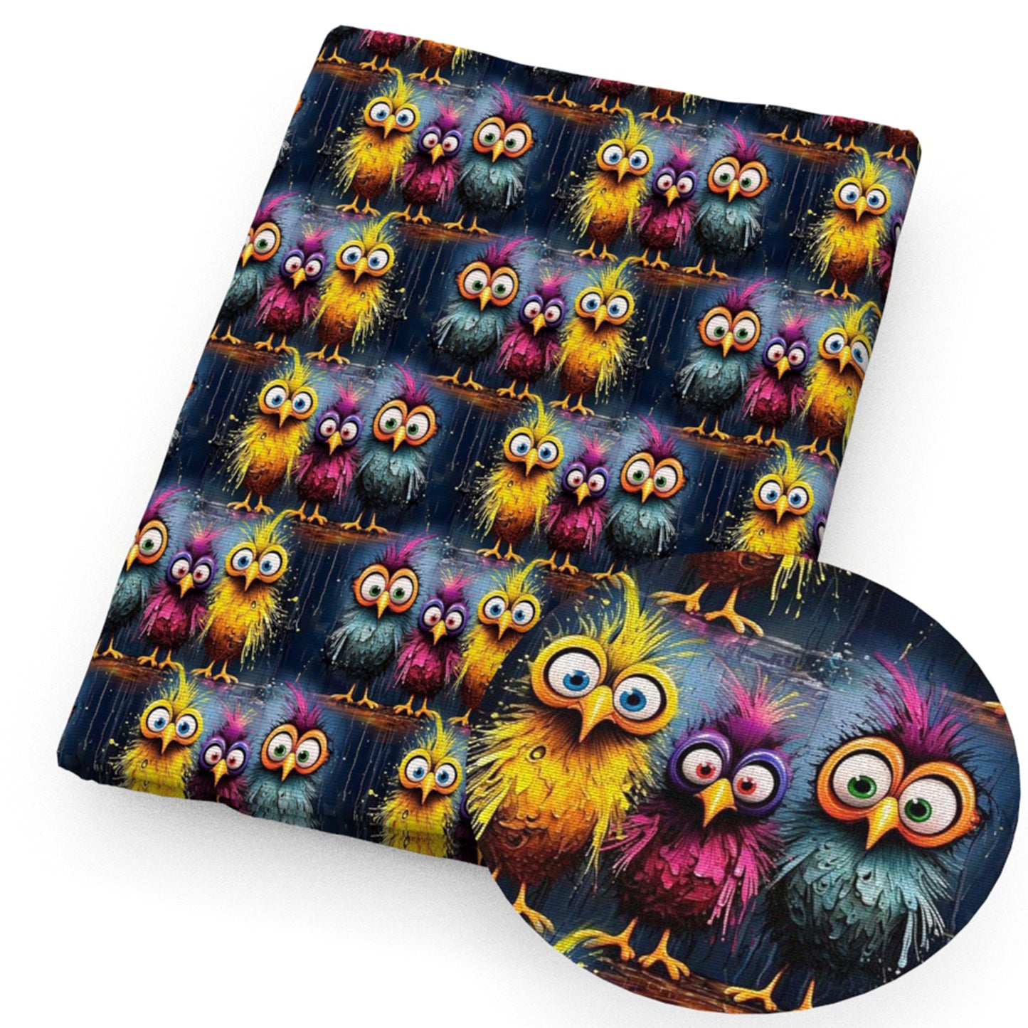 bird rainbow color fabric