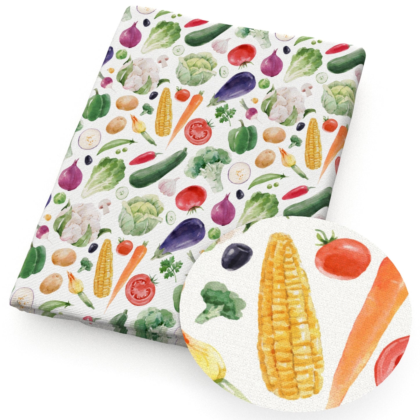 vegetables broccoli corn tomatoes potatoes fabric