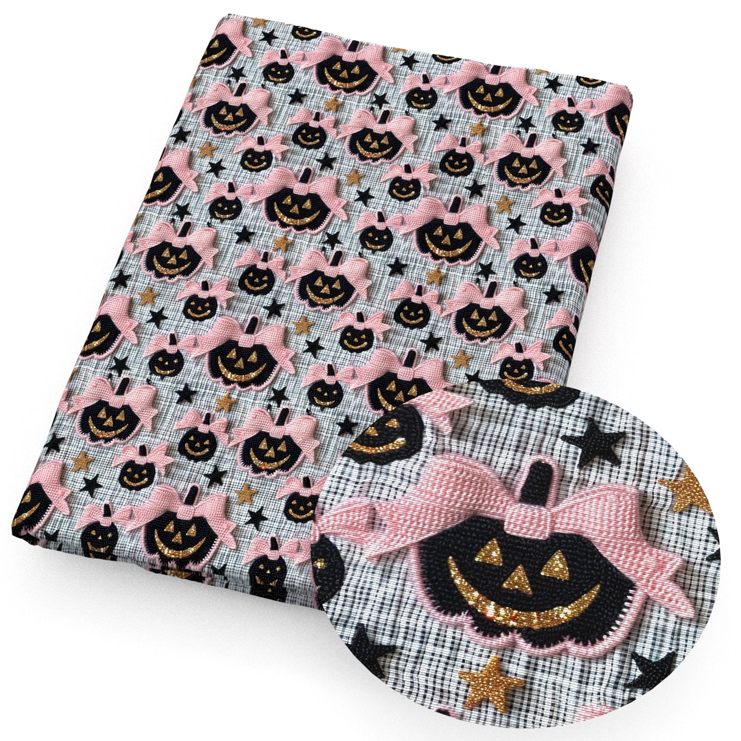 imitation embroidery series halloween star starfish pumpkin fabric