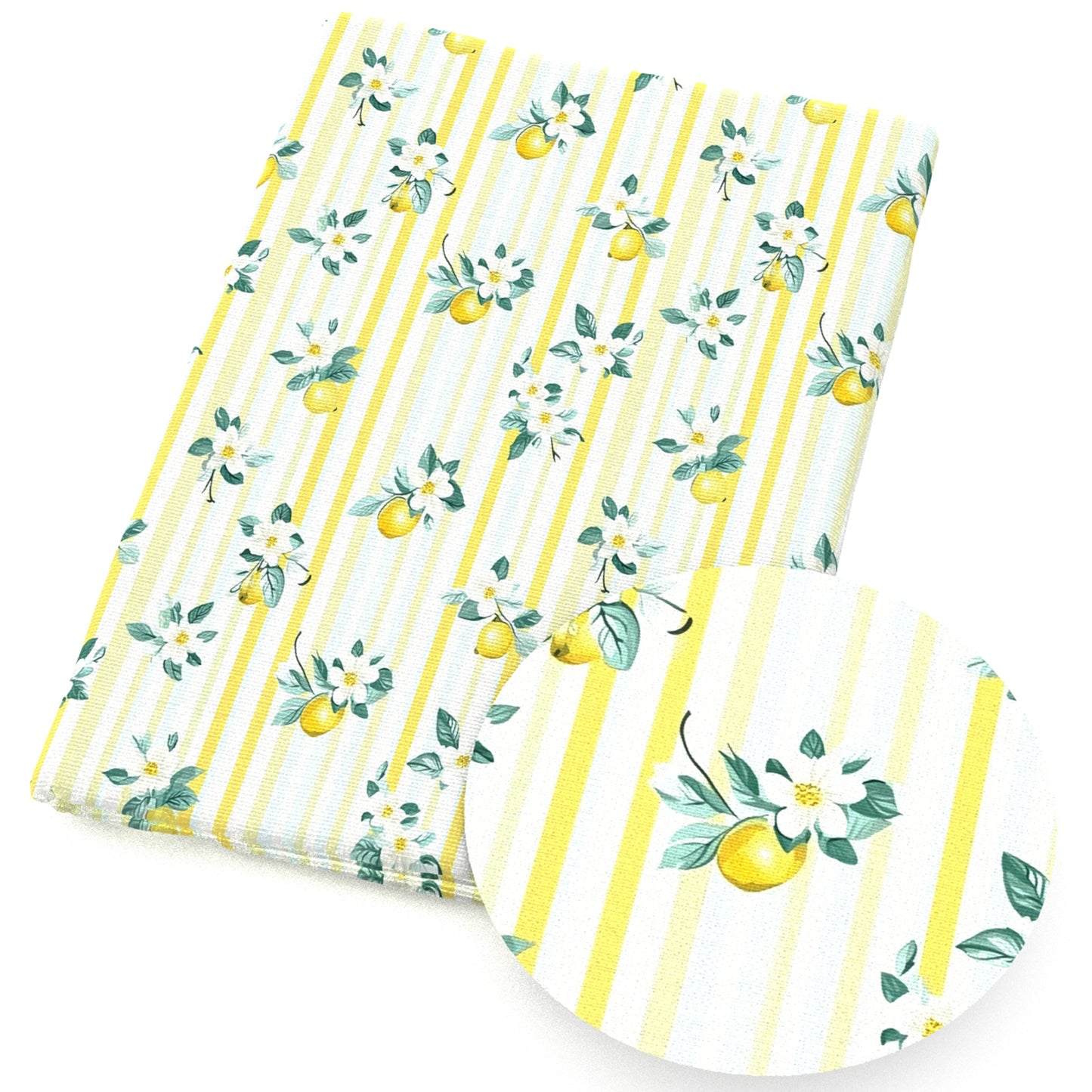 flowerfloral lemon fruit stripe fabric