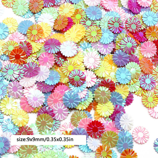 20g/pack Daisy Flower Shaped Sequins,Virbant Colors,PVC Flakes for DIY Crafts,Jewelry Making DIY Hand-Sewn Decorative Accessories,Perfect for New Year, Birthday, Wedding, and Bridal Shower Celebrations
