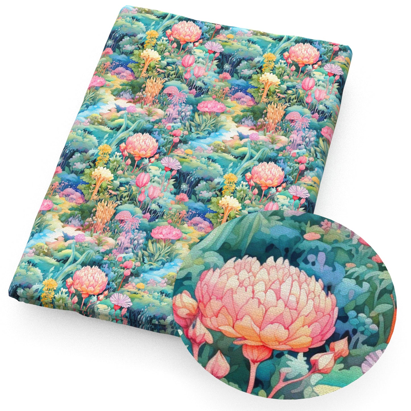 plant flowerfloral rainbow color lotus flower fabric
