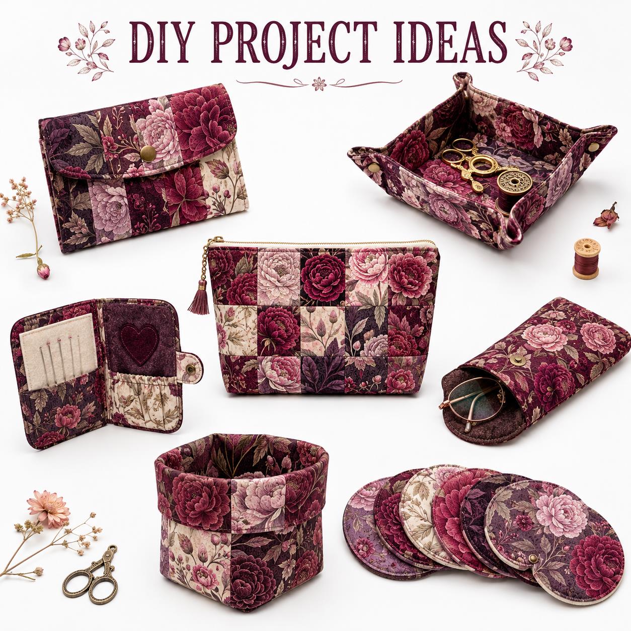 10Pc/Set Peony Flower Series Fat Quarter Fabric, Pre-Cut Square Fabric Assort, Fabric Set, Craft Fabric, Handmade DIY Patchwork Fabric,Home Quilting Sewing Fabric, Packaging Fabric, Scrapbooking Craft Hobbyist