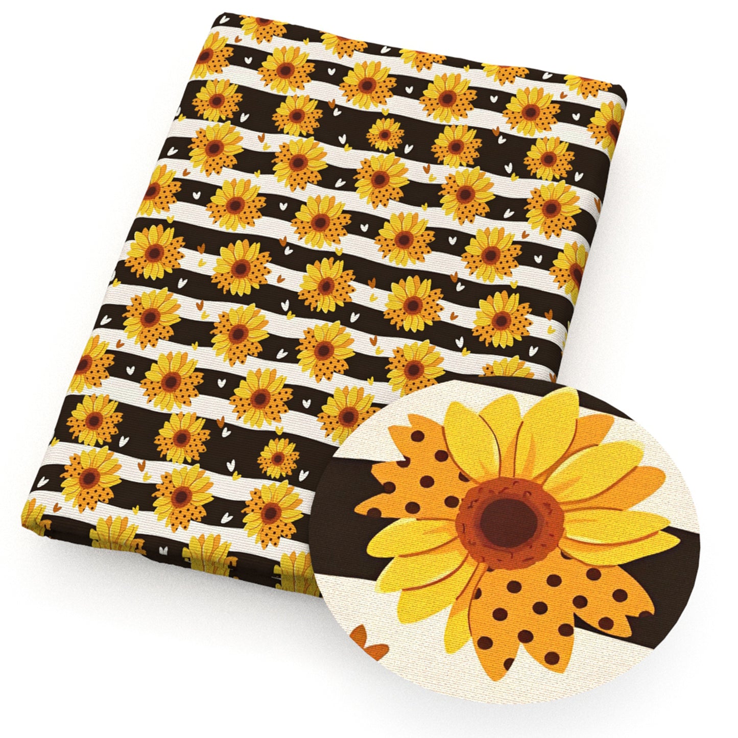heart love stripe valentine's day sunflower fabric