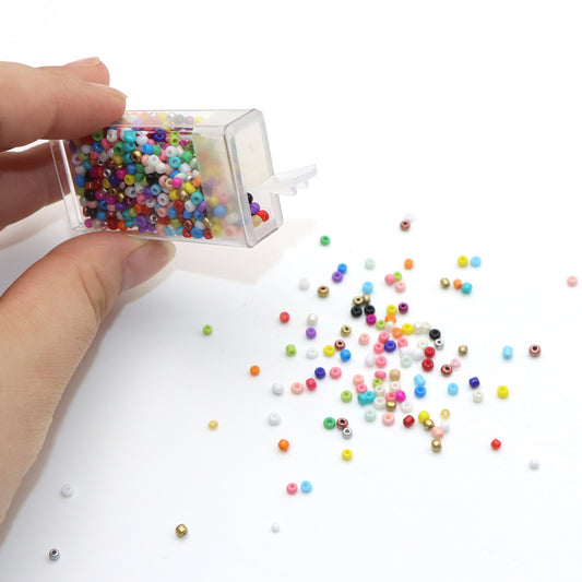1000pcs/box 2mm Miyuki Seed Beads Mixed Colors Loose Spacer Glass Beads with Hole for Jewelry Making DIY Bracelet Necklace Chain Earrings Charm Bangle Decors Craft Accessories