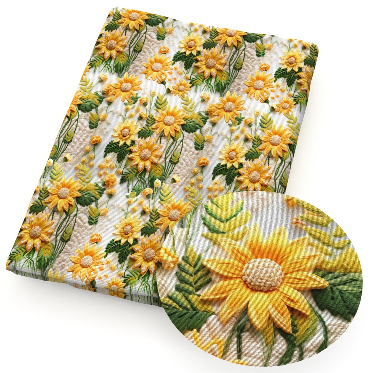 imitation embroidery series flowerfloral sunflower fabric