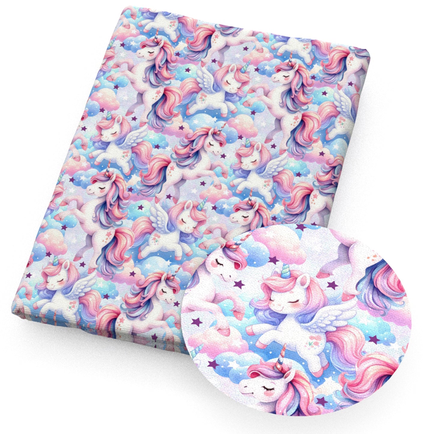 unicorn star starfish cloud rainbow color fabric