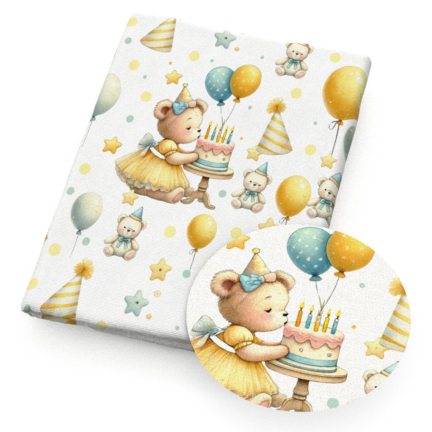 balloon happy birthday star starfish dots spot fabric