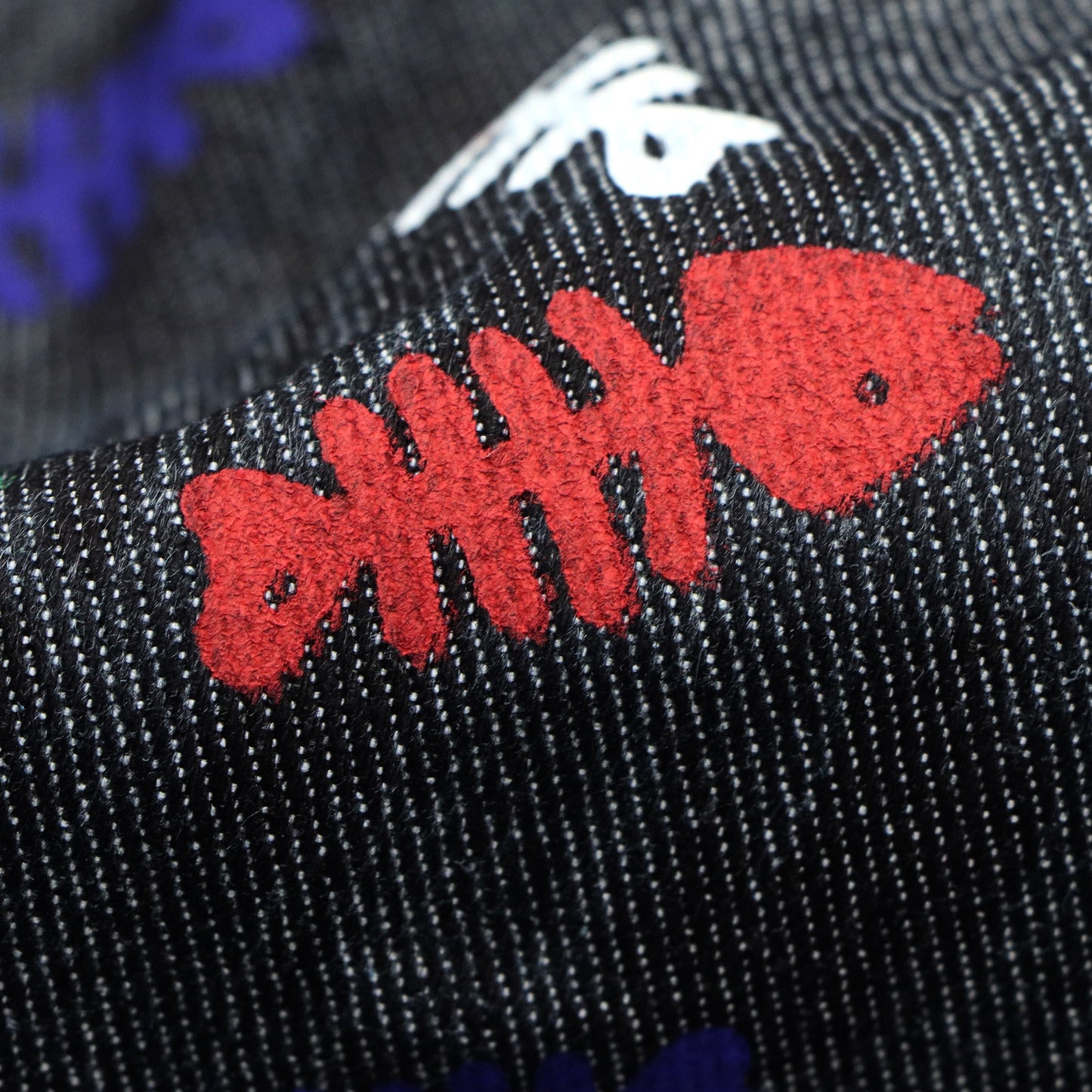 1Pc Dog Bones Pre-Washed Denim Fabric - 57x19.68inch(145x50cm) DIY Crafts Projects, DIY Wallet Making