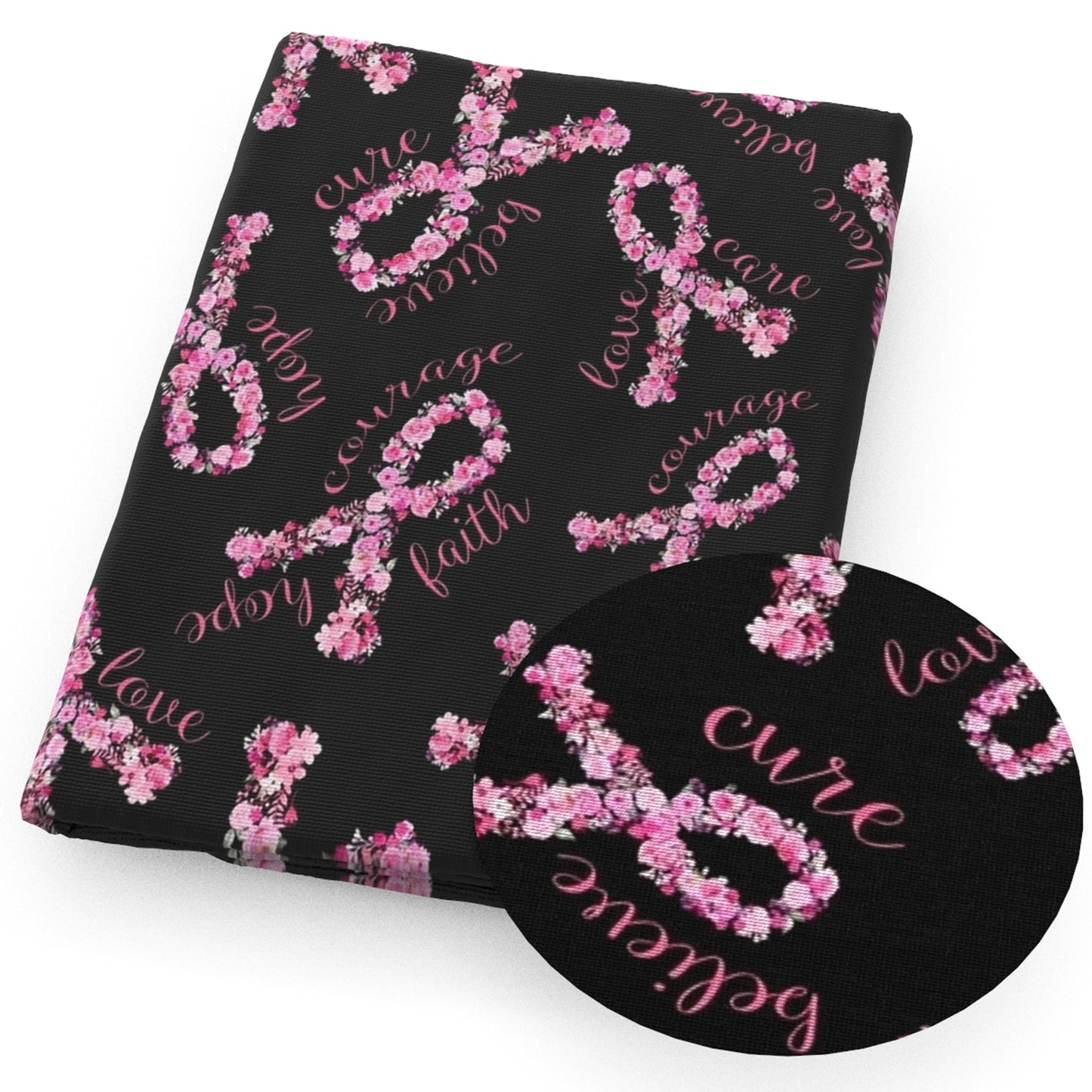 breast cancer flowerfloral fabric