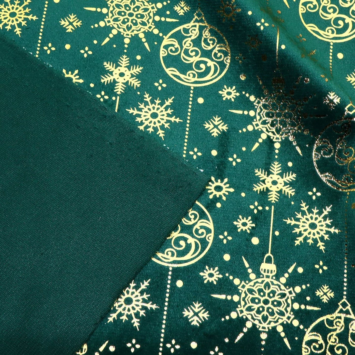 1pc Christmas Golden Hot Stamping Velvet Fabric - 59x19.68inch(150x50cm) 100%Polyester Material, High Density for DIY Crafts - Hand Wash Only Precut Fabric
