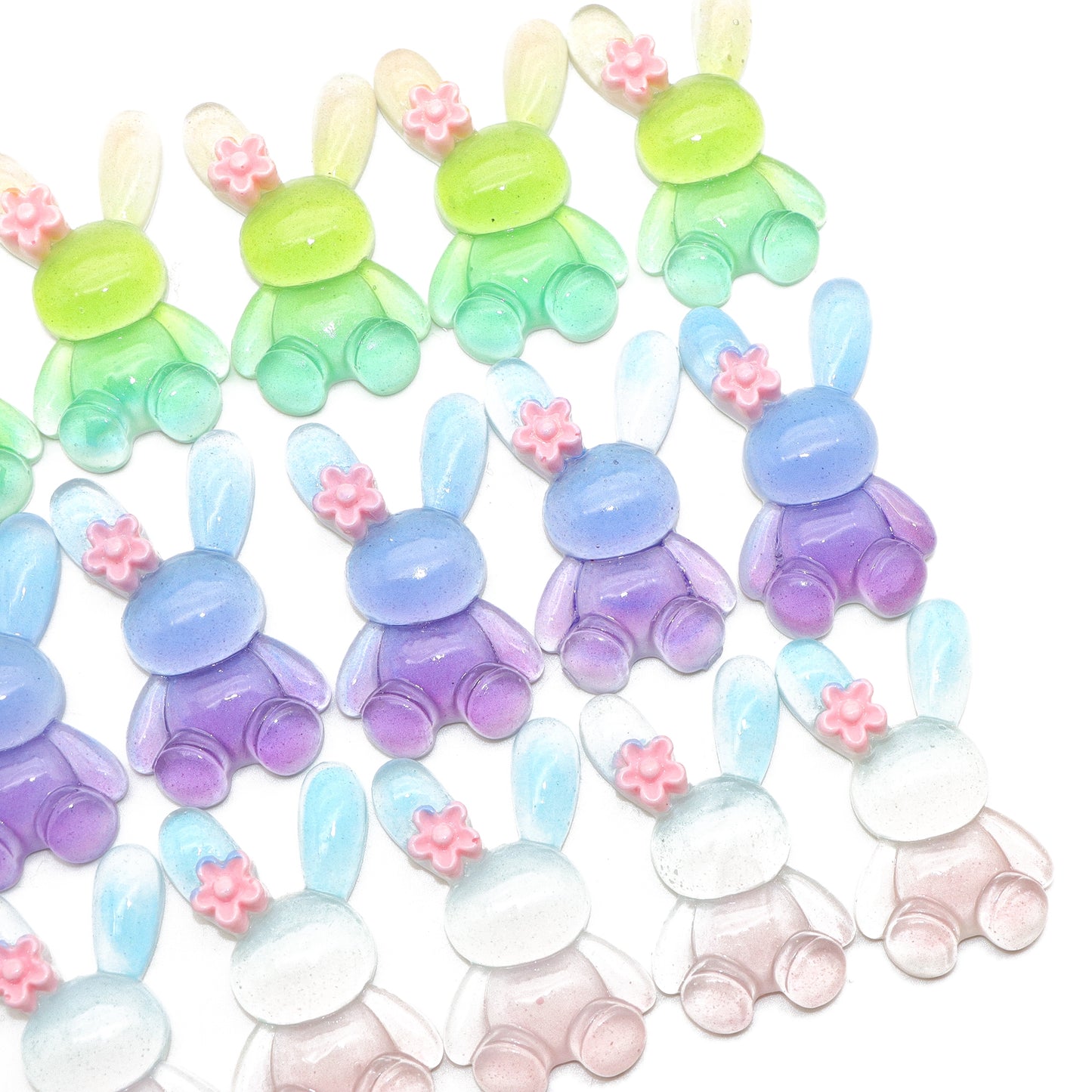 5Pcs Animals Series Acrylic Charms,Rabbit Shaped,Transparent 3D Flatback Resin Cabochons for DIY Jewelry, Earrings, Bracelets, Keychains, Festive Decor, Homemade Gifts, Phone Cases, Water Bottles, Hair Accessories