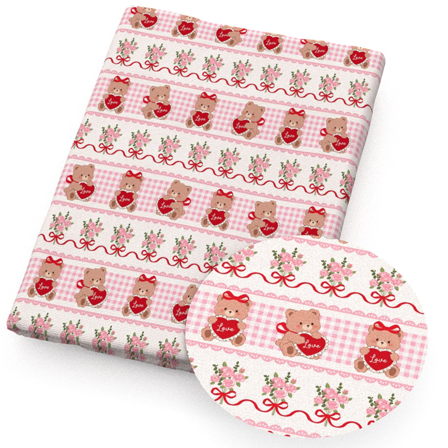 heart love plaid grid flowerfloral fabric