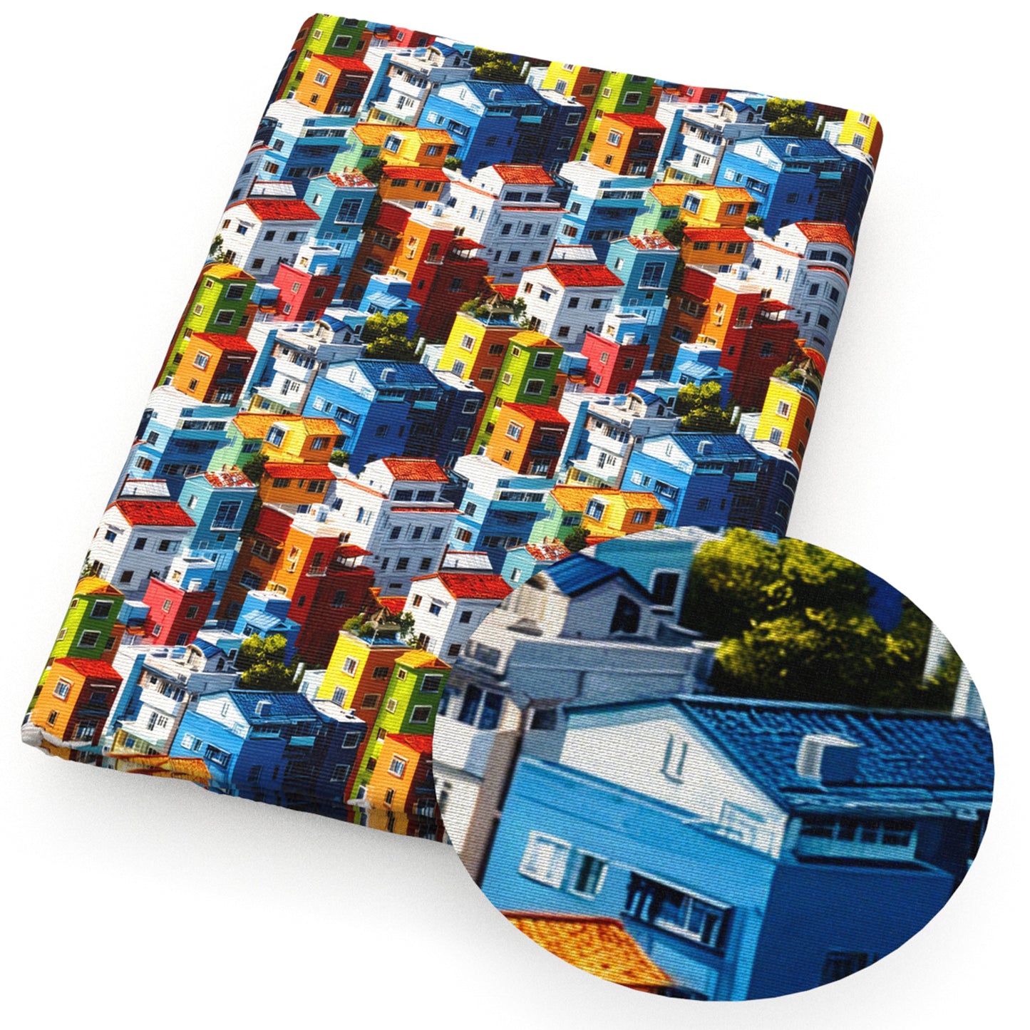 house rainbow color tmuetmue fabric