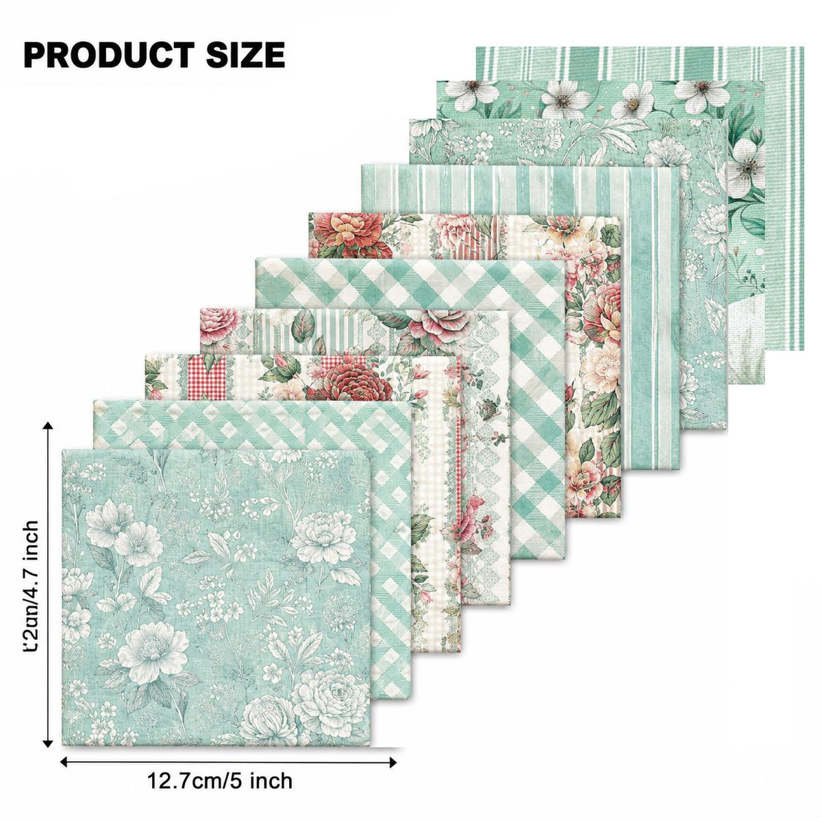 10pcs Charm Pack Set Floral Vintage Style Pattern Handmade DIY with Rich Color and Texture Elements 100% Polyester Patchwork in 10 Design Styles Suitable for Patchwork DIY Craft Projects DIY Wallet Making Gift Giving Bag Making Mother's Day Gift