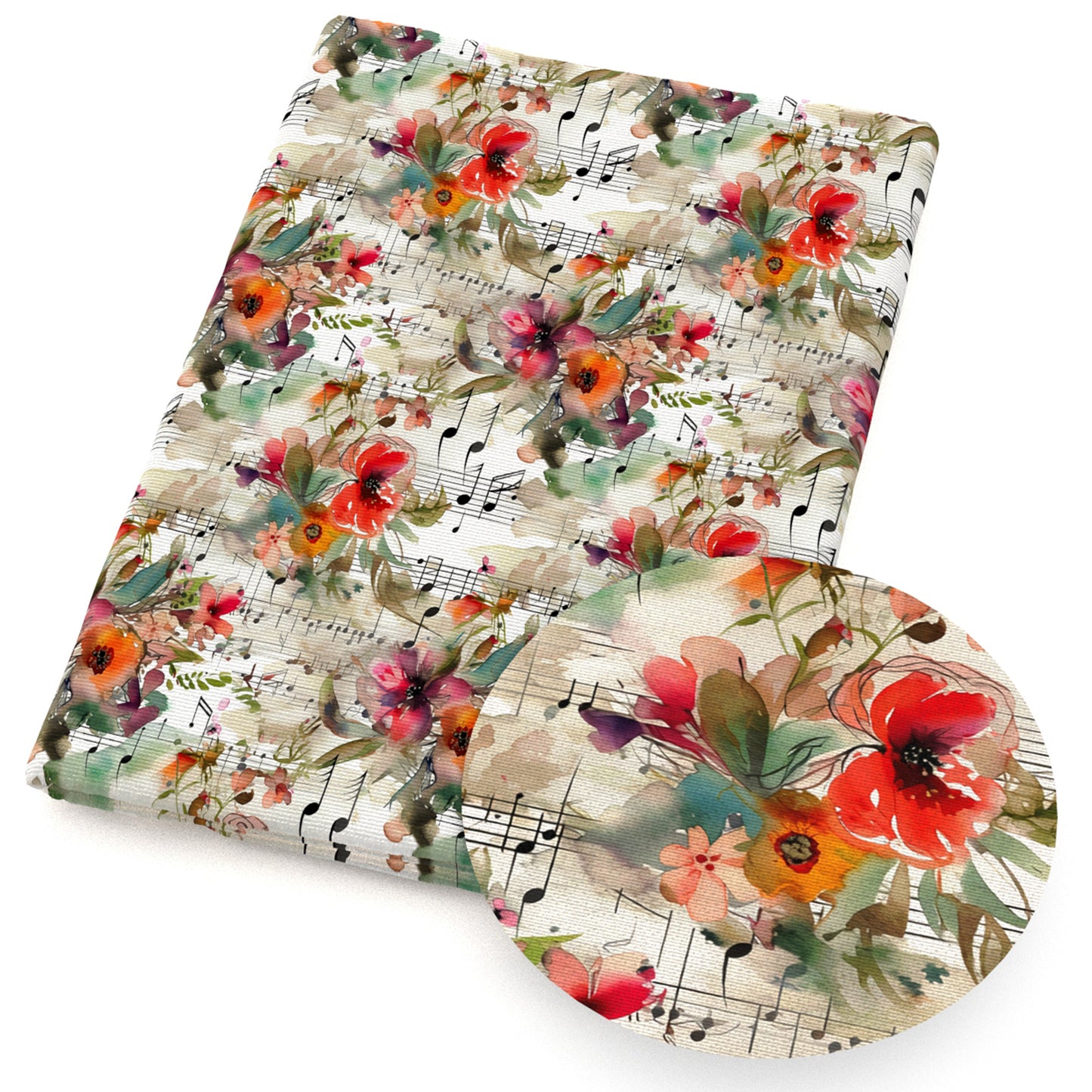 flowerfloral music notes fabric
