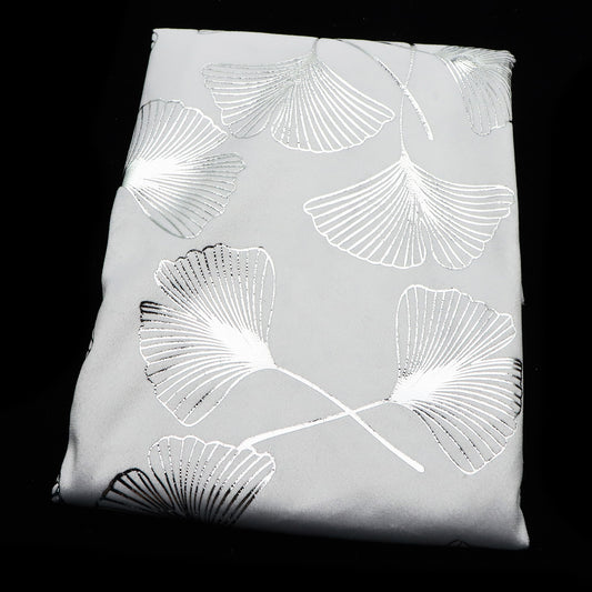 1pc silvery hot stamping ginkgo leaf velvet fabric - 59x19.68inch(150x50cm) 100%Polyester Material, High Density for DIY Crafts - Hand Wash Only Precut Fabric
