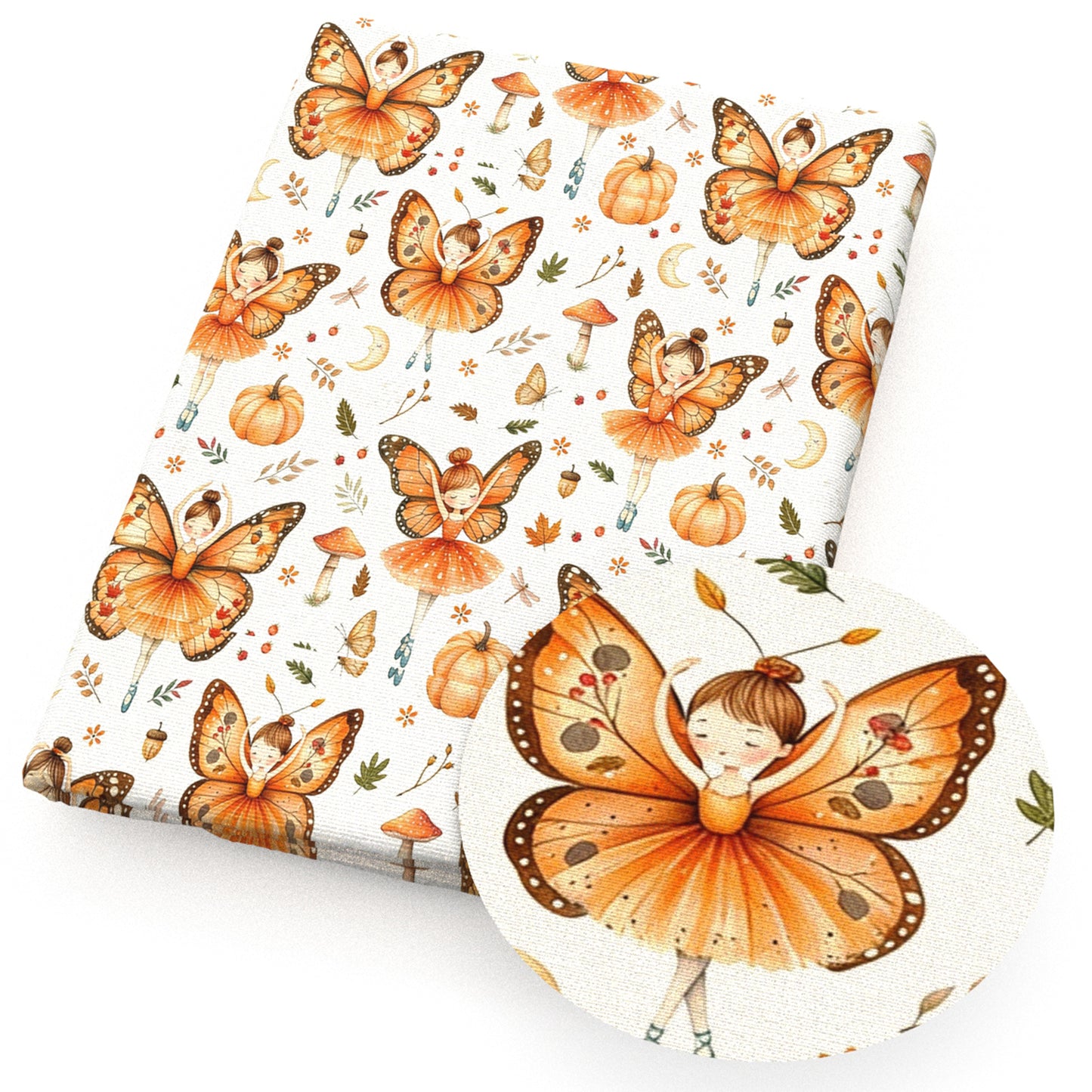 butterfly mushroom ladybug leaf leaves tree ballet moon fabric