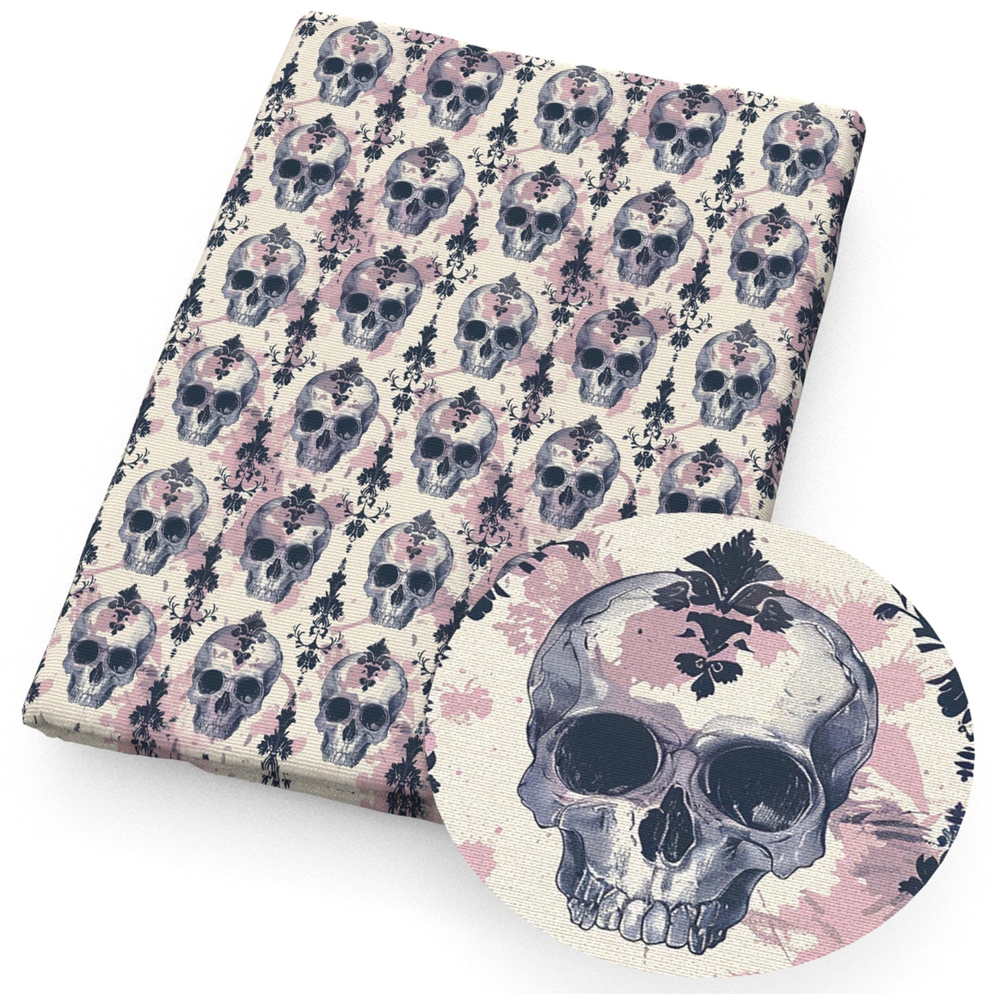 halloween skull ghost skeleton bones fabric