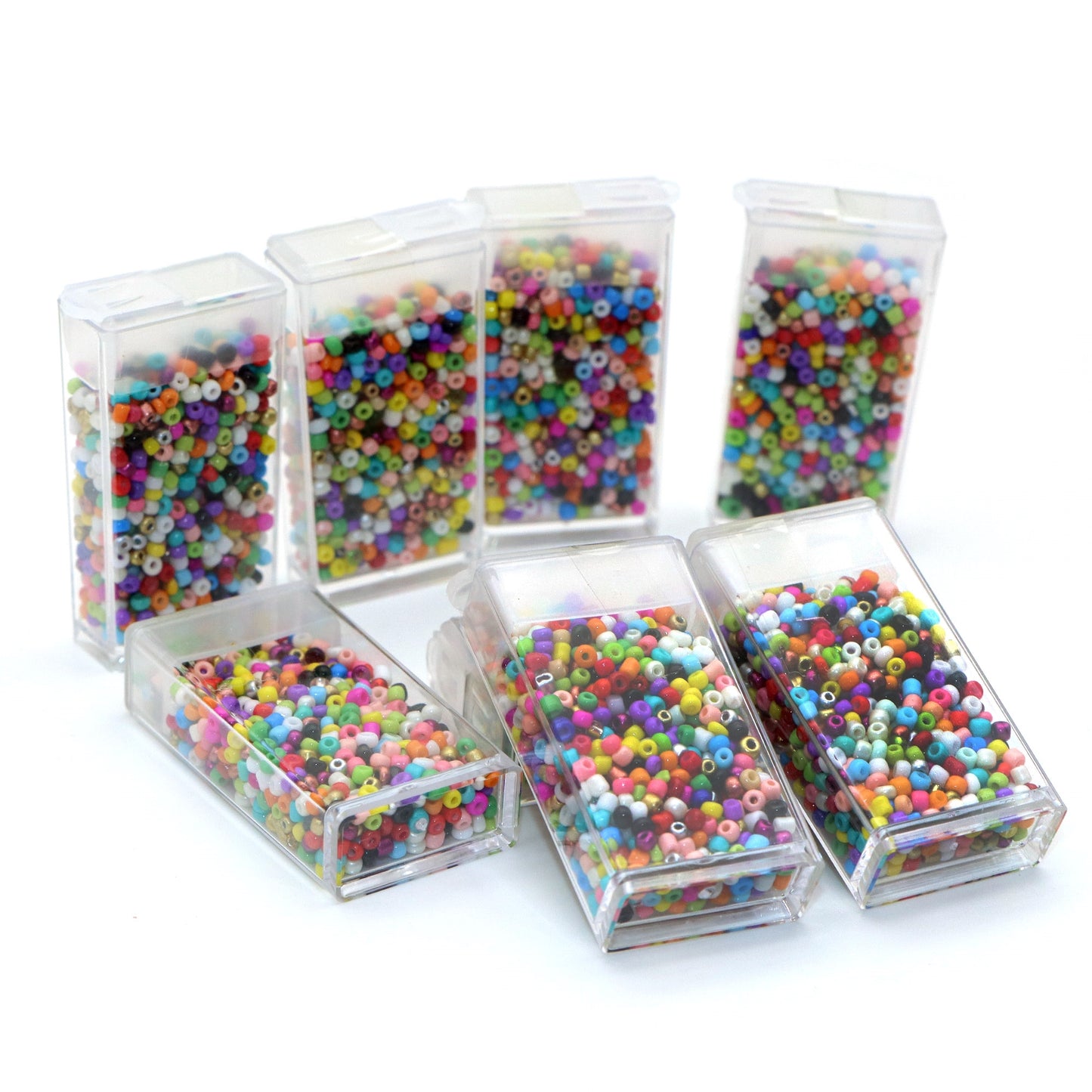 1000pcs/box 2mm Miyuki Seed Beads Mixed Colors Loose Spacer Glass Beads with Hole for Jewelry Making DIY Bracelet Necklace Chain Earrings Charm Bangle Decors Craft Accessories