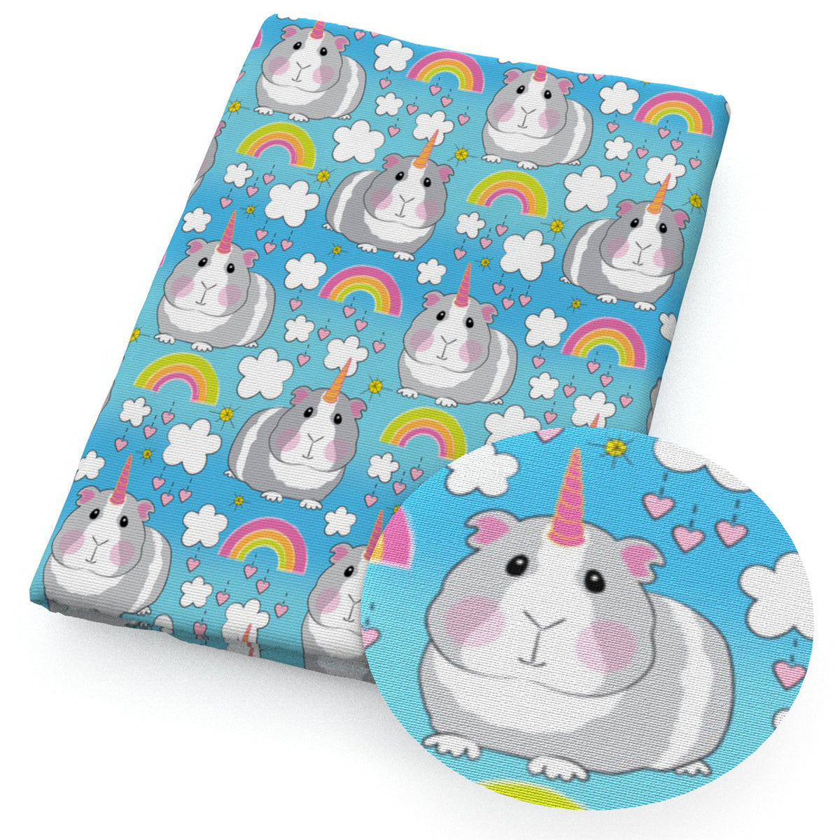 unicorn rainbow color guinea pig rainbow fabric