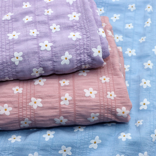 1pc Flower Pattern Wrinkles Texture Quilting Fabric-59.05x19.68inch Precut Polyester Craft Fabrics DIY Handmade Projects Doll Clothes Fabric For Hair Ties, DIY Quilting & Sewing