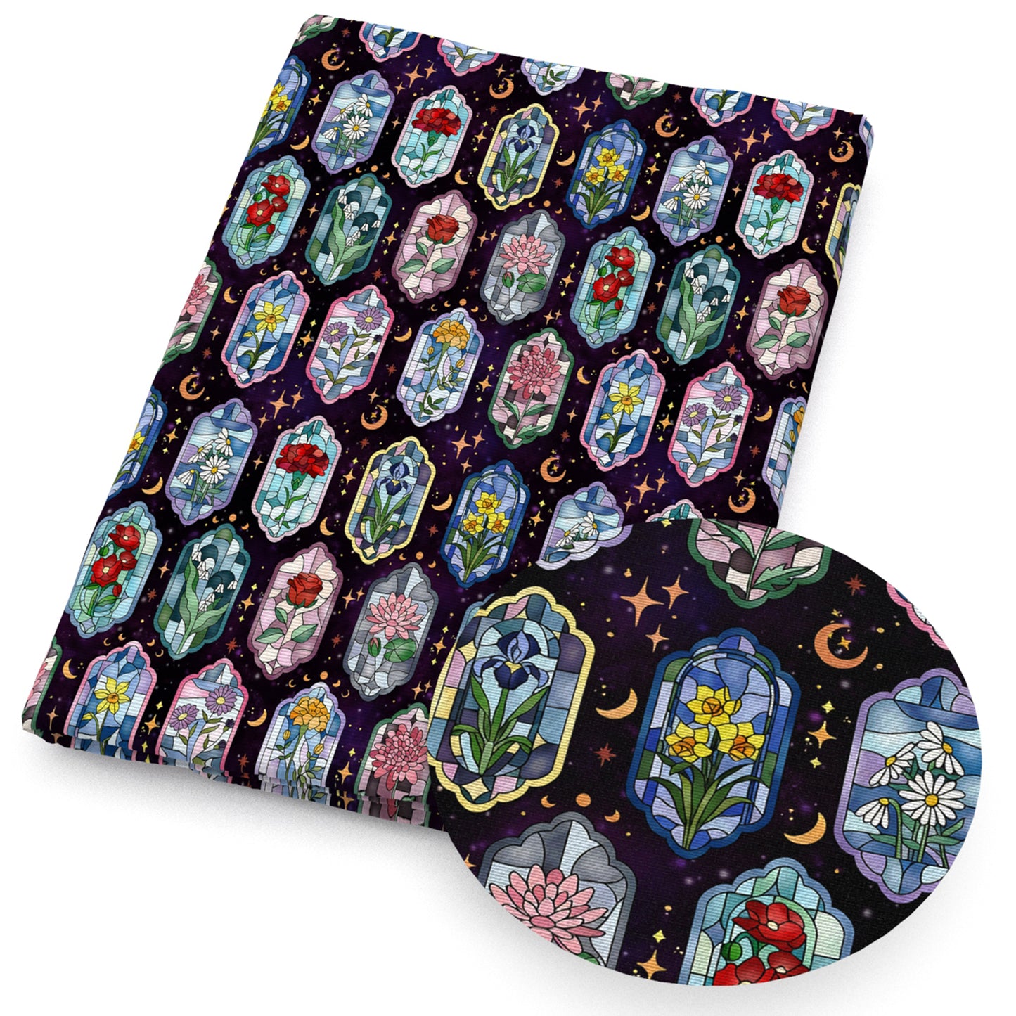 flowerfloral star starfish moon fabric