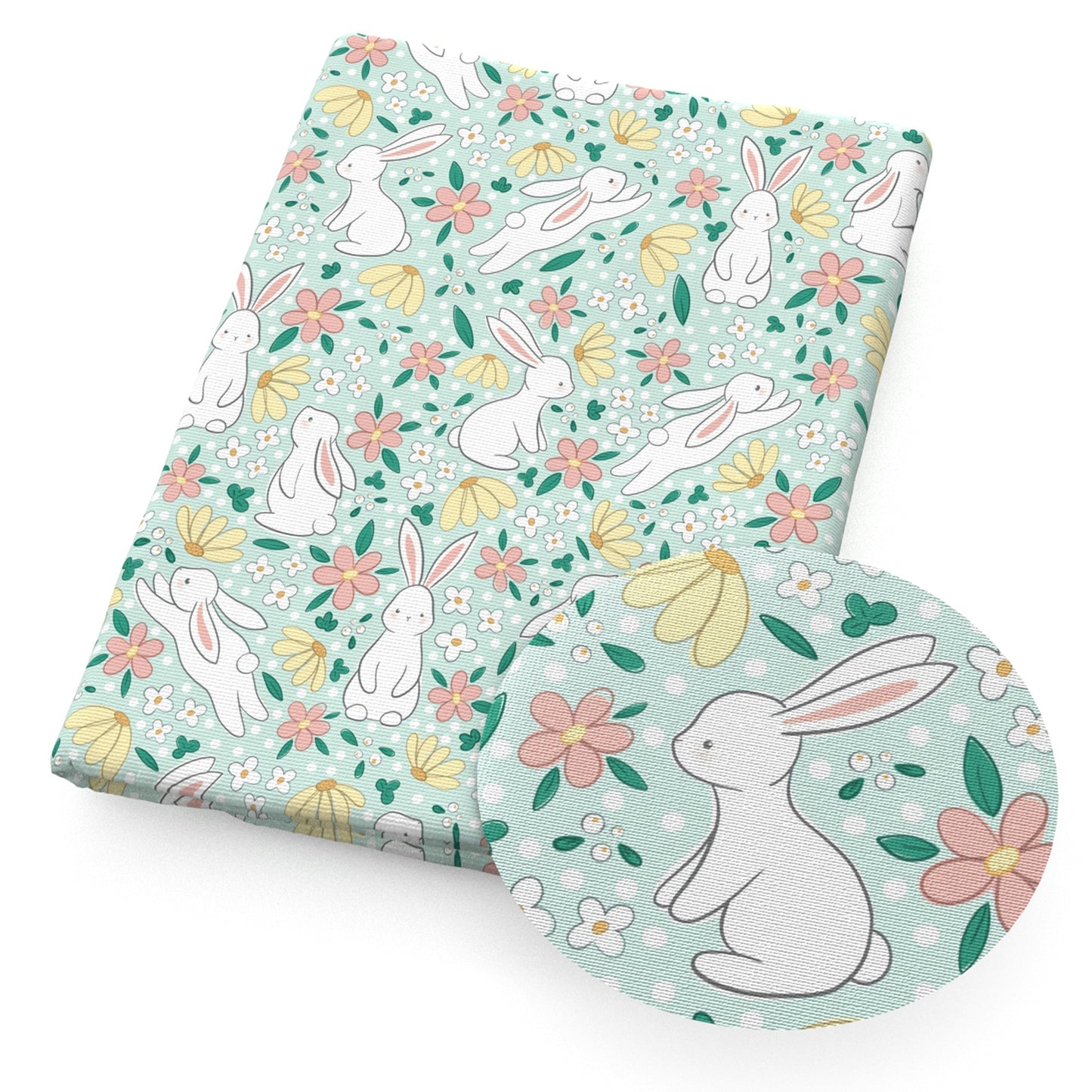 easter bunny rabbit bunny daisy flowerfloral fabric