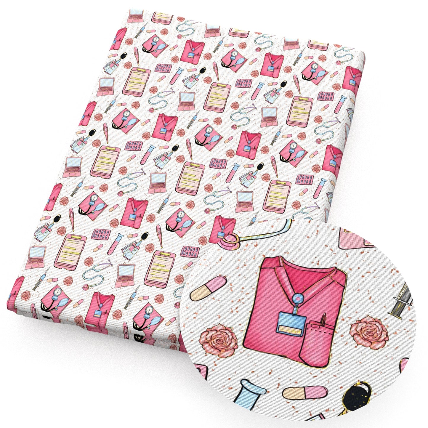 nurses doctor health stethoscope pillscapsules fabric