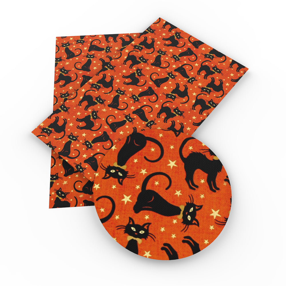 star starfish halloween cat fabric
