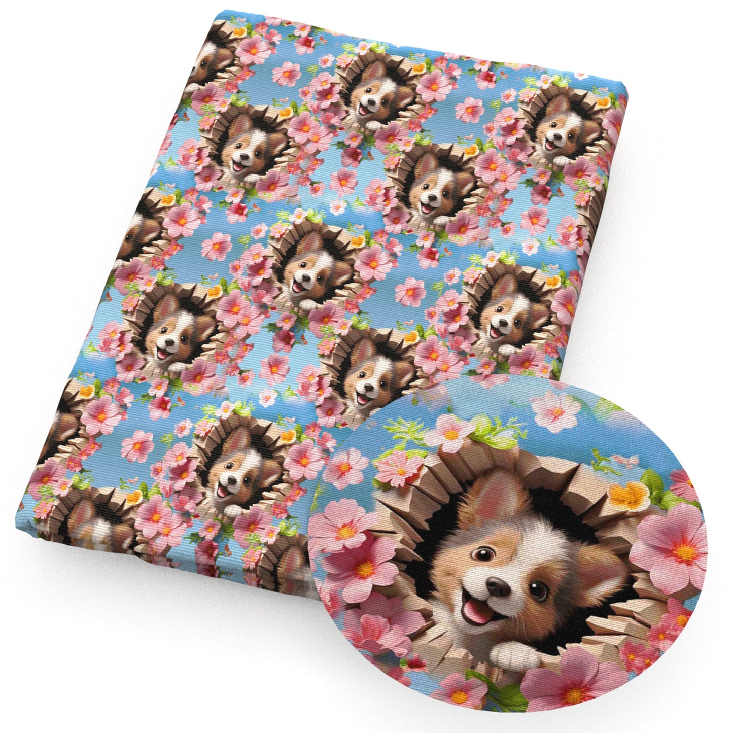 peach blossom dogpuppy fabric