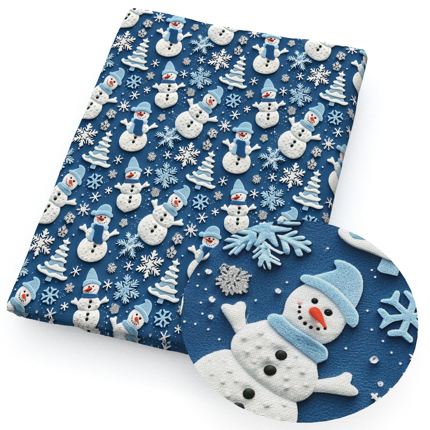 snowman christmas day imitation embroidery series snowflakesnow fabric