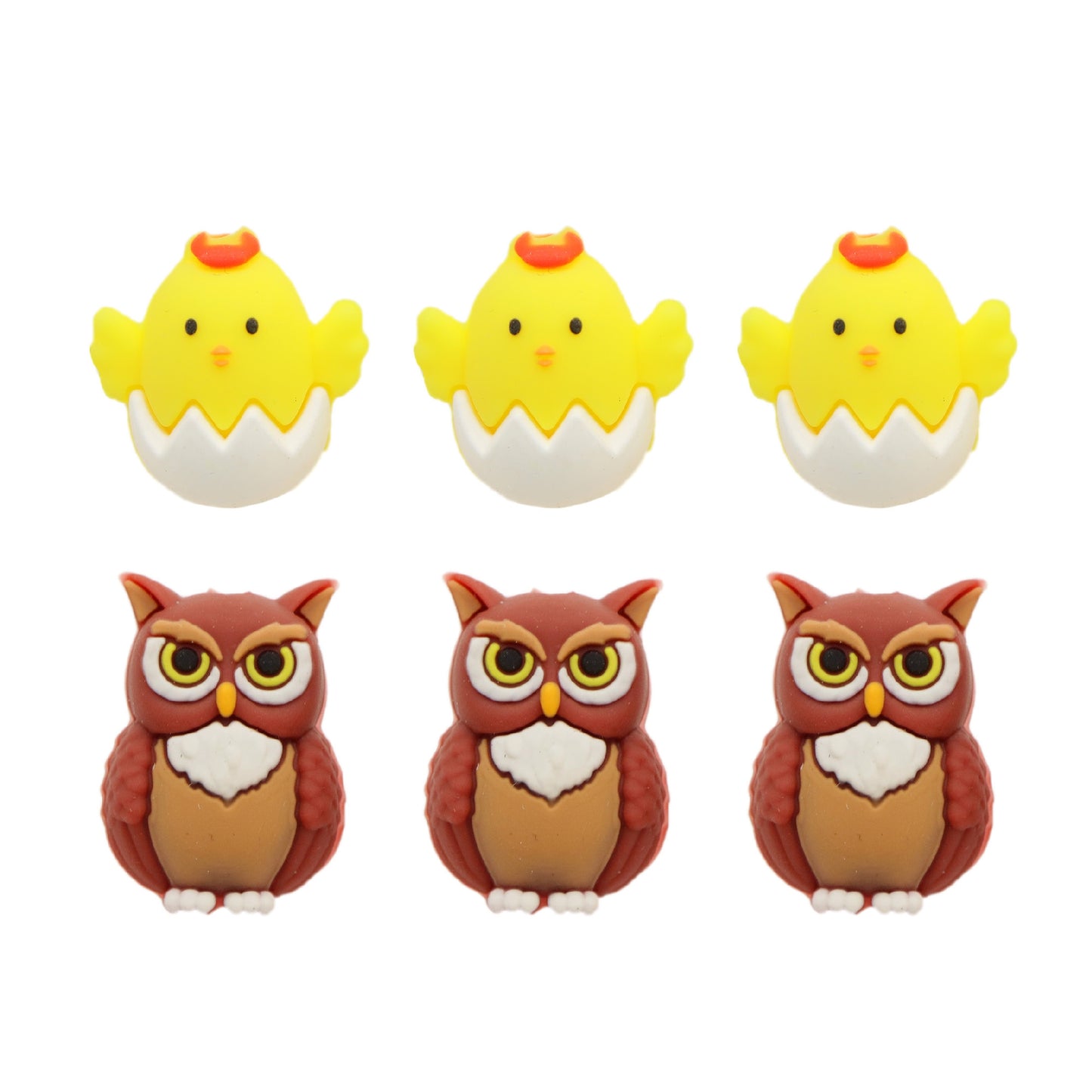 1pc Charming Chick Silicone Plastic Beads, Owl Focal Pendants Beads for DIY Beading & Jewelry Making, Keychains, and Bag Accessories