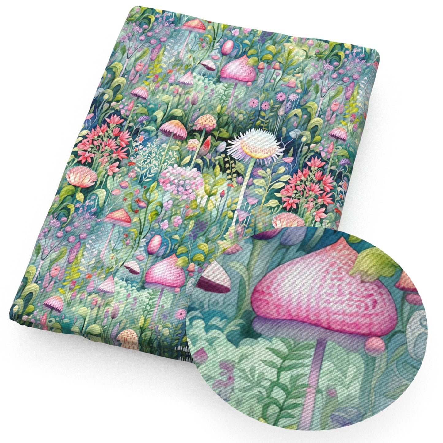 plant flowerfloral rainbow color mushroom fabric