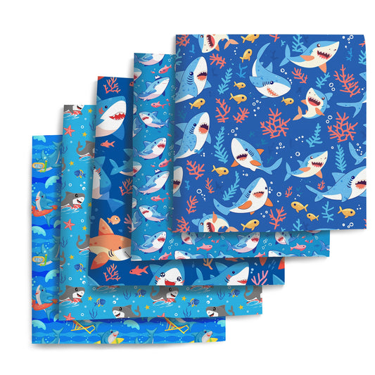 5Pc/set 7.87x7.87inch(20x20cm) shark series Precut Quilting Fabric Fat Quarter Fabric Bundle