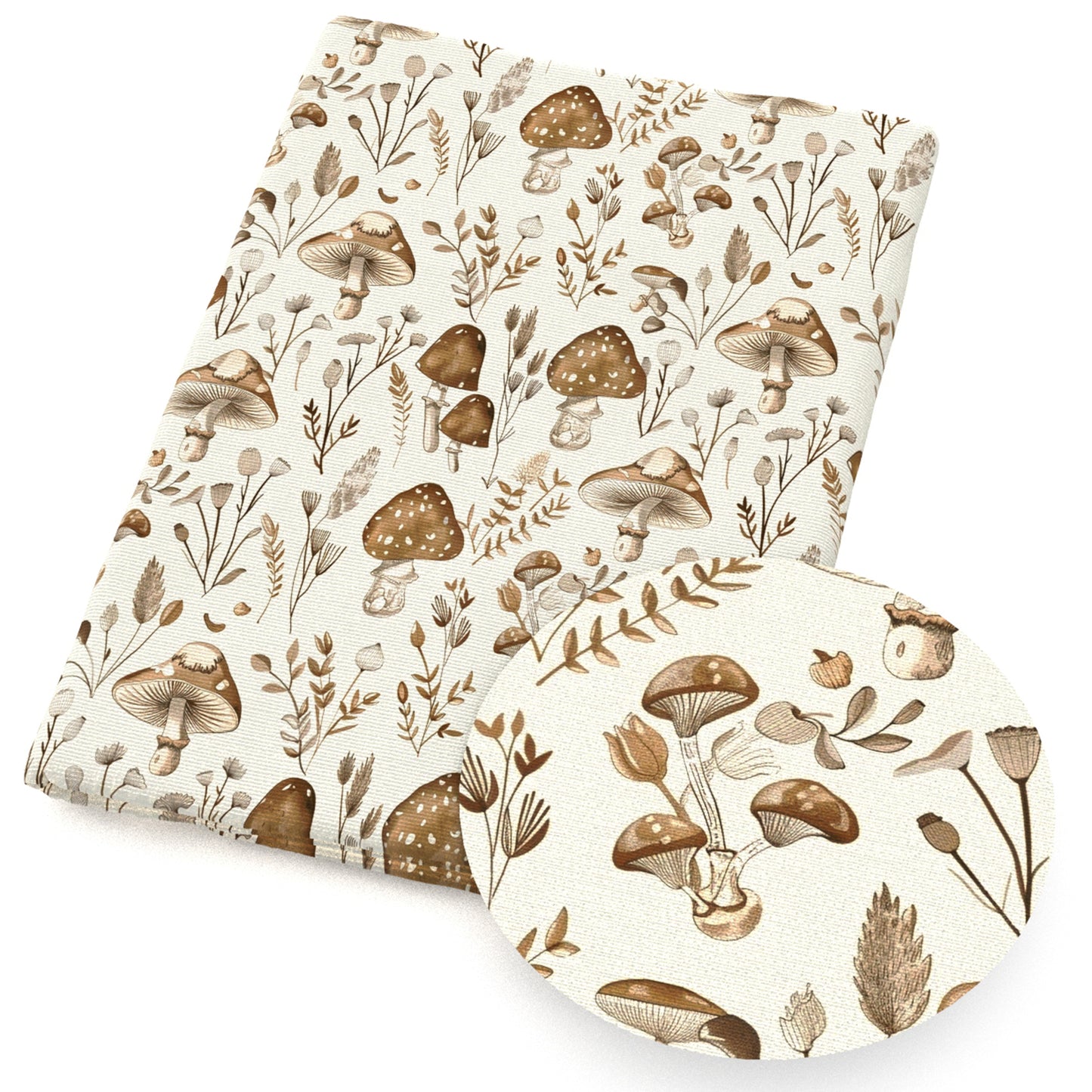 fallautumn mushroom grass fabric