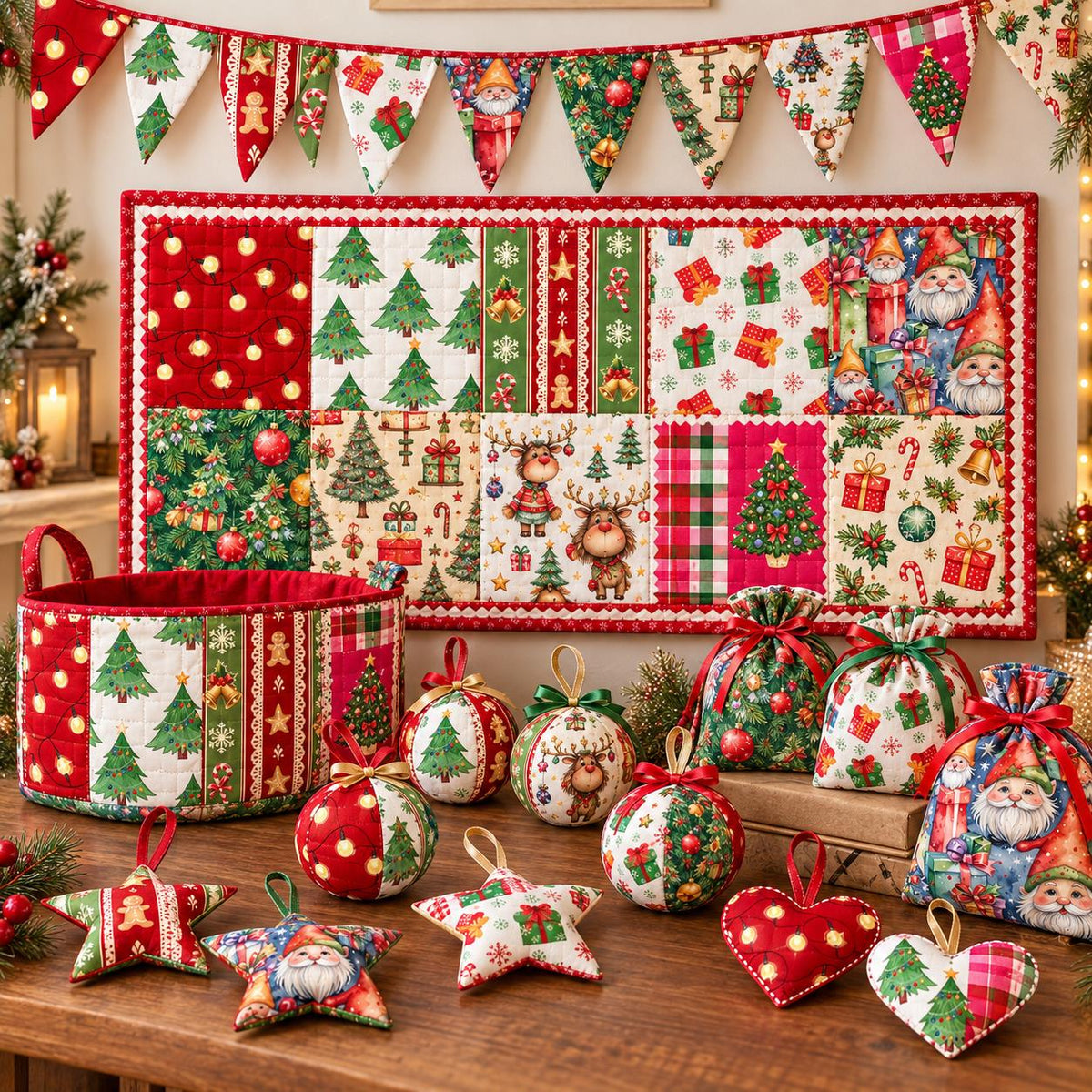 10Pc/Set Christmas Series Star Plaid Deer Santa Claus Crutch Fat Quarter Fabric, Pre-Cut Square Fabric Assort, Fabric Set, Craft Fabric, Handmade DIY Patchwork Fabric,Home Quilting Sewing Fabric, Packaging Fabric, Scrapbooking Craft Hobbyist