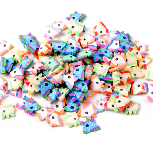 10g/pack Animal Series Nail Art Polymer Clay Slices - Unicorn Shaped,Unscented - Slime Charms for Resin, Lip Gloss DIY, Nail Art & Crafts