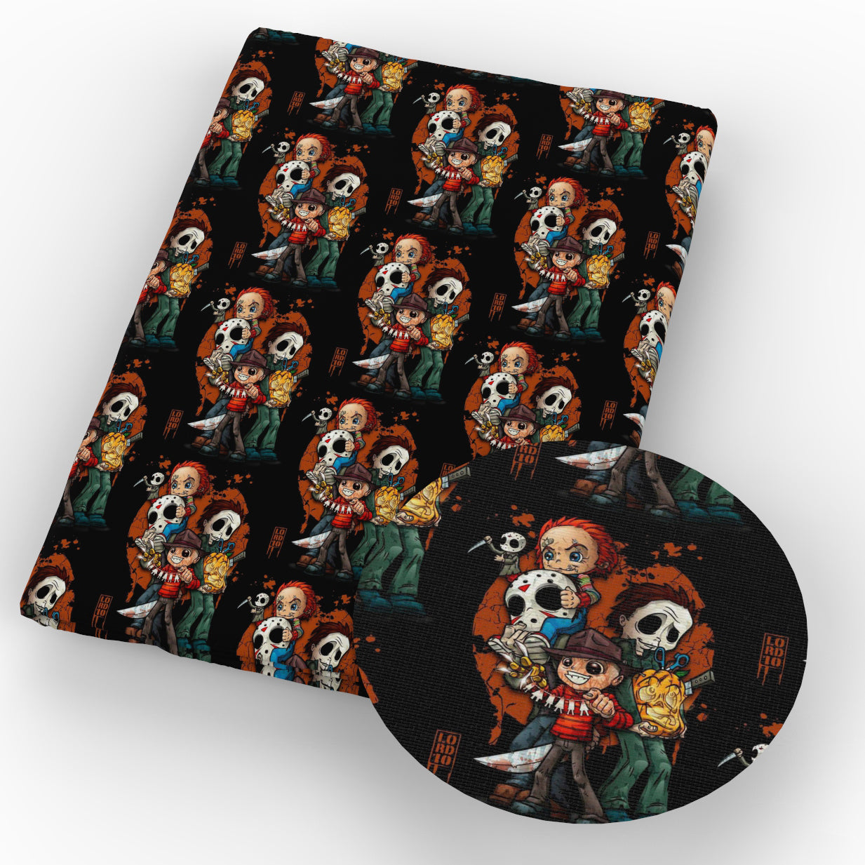 halloween skull ghost skeleton bones fabric