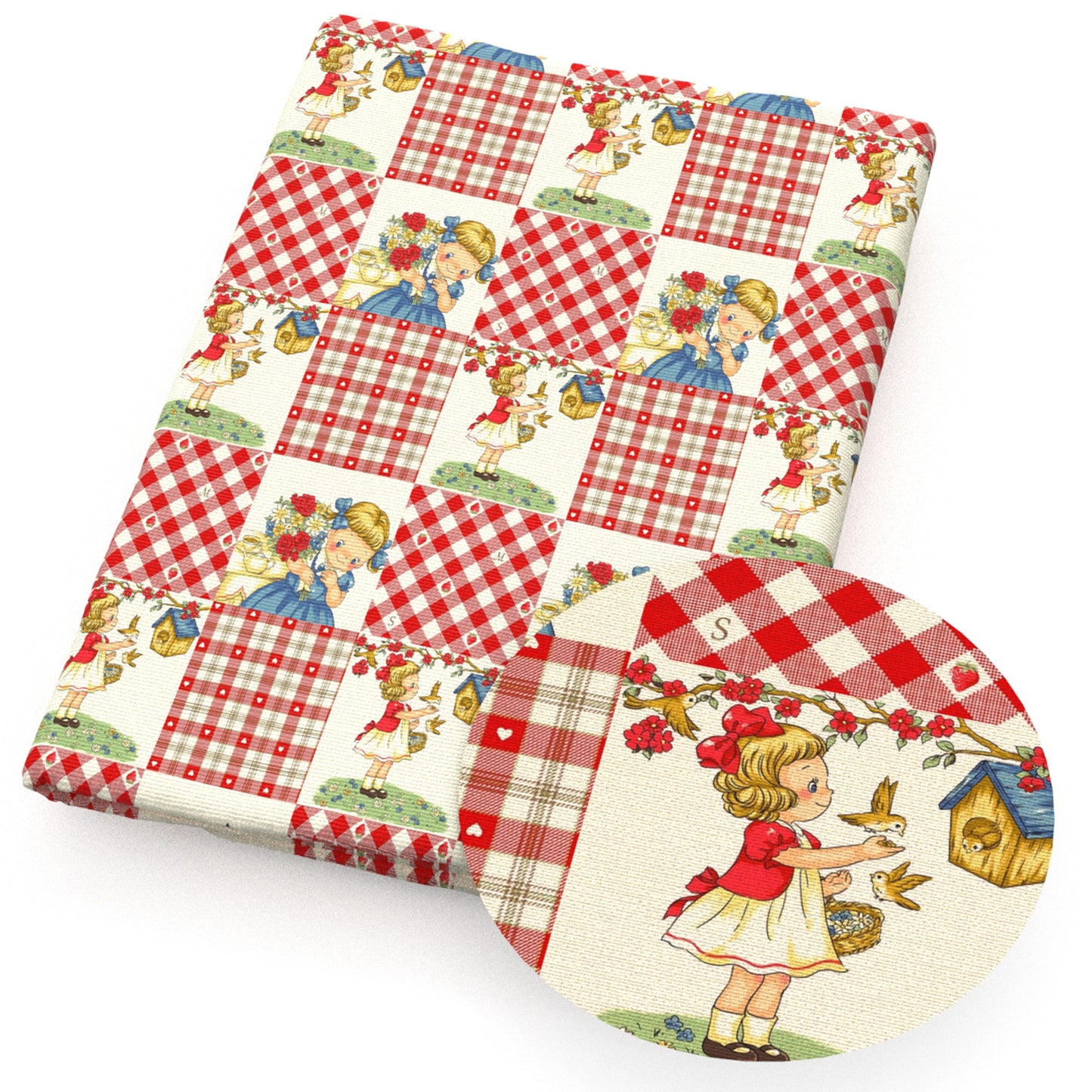 girl plaid heart love flowerfloral strawberry fabric