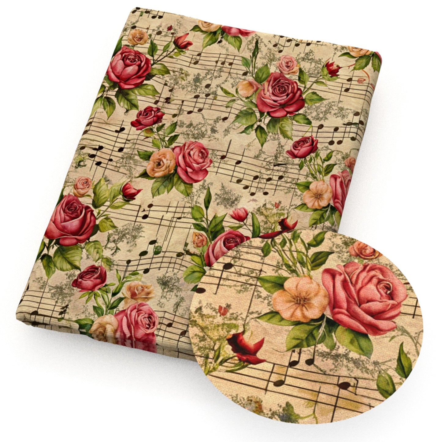 newspaper obsolescence flowerfloral music notes fabric