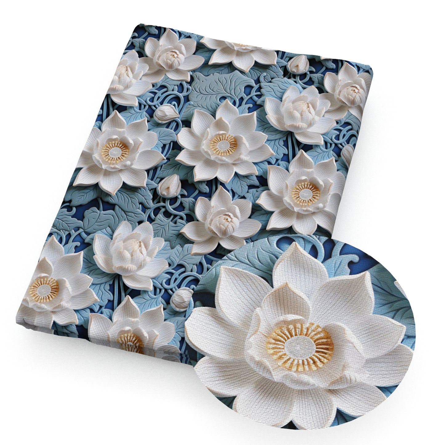 imitation embroidery series lotus flower fabric