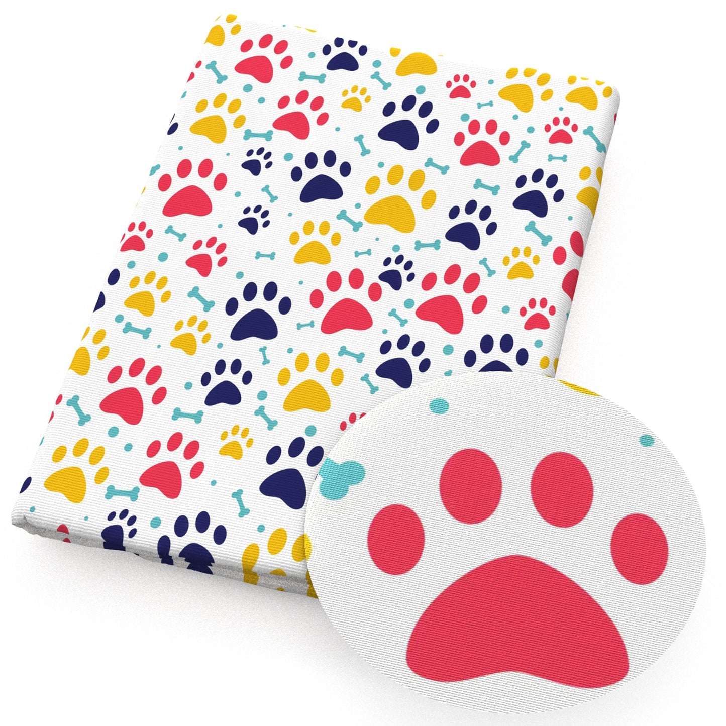 footprint paw bonesdog bones fabric