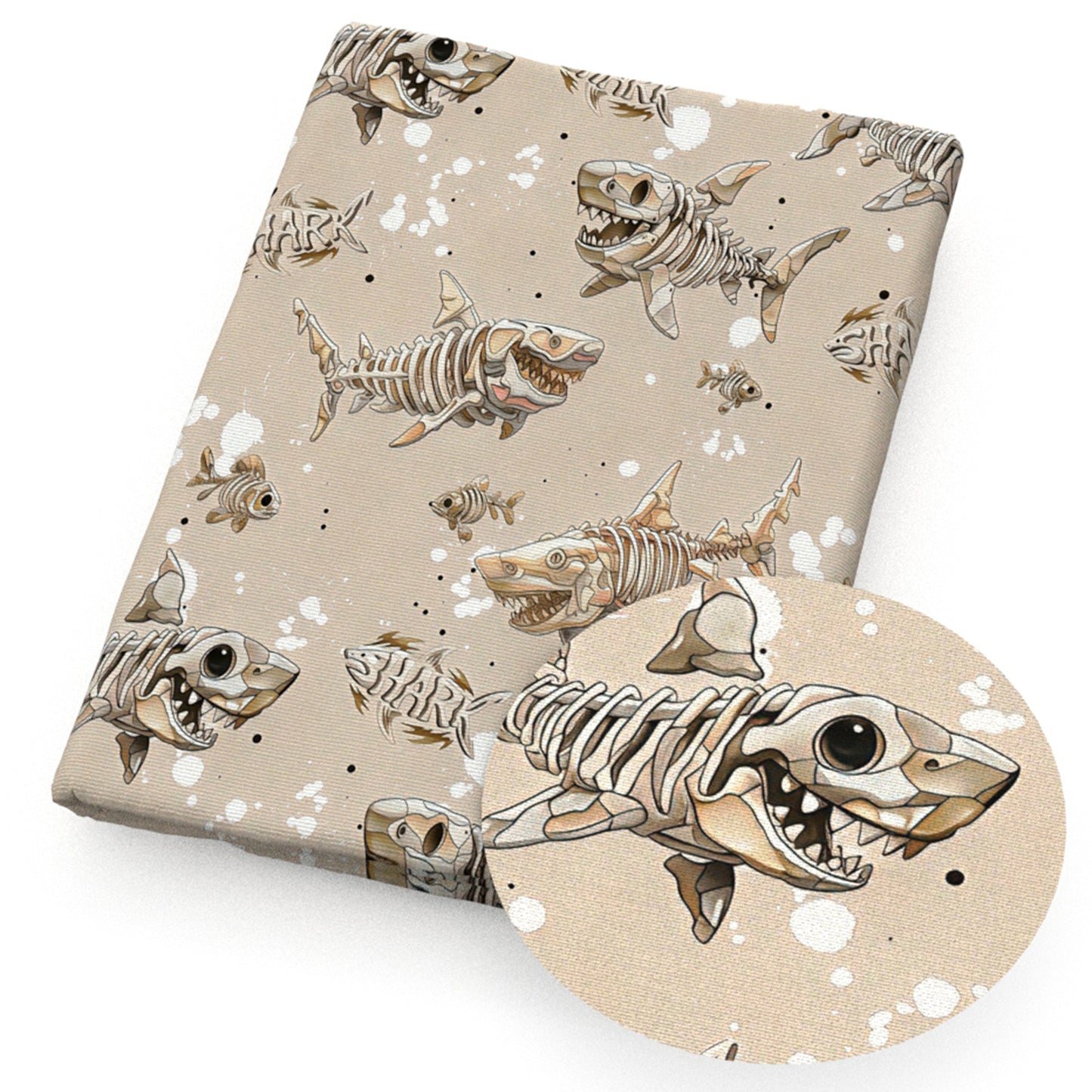 fish bonesfish bonesdog bones paint splatter fabric